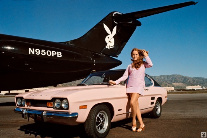 Claudia jennings with-the-Playboy-Jet